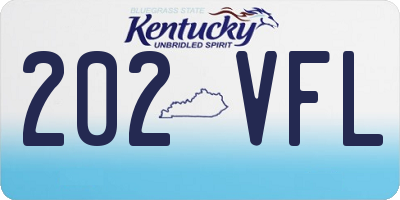 KY license plate 202VFL