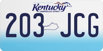 KY license plate 203JCG