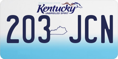 KY license plate 203JCN