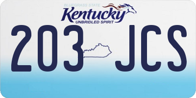 KY license plate 203JCS