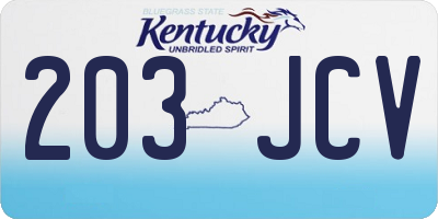 KY license plate 203JCV