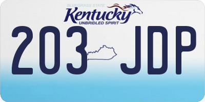 KY license plate 203JDP