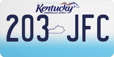 KY license plate 203JFC
