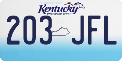 KY license plate 203JFL