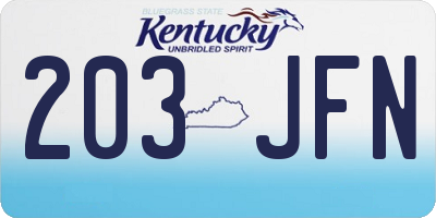 KY license plate 203JFN