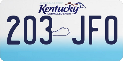KY license plate 203JFO