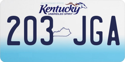 KY license plate 203JGA