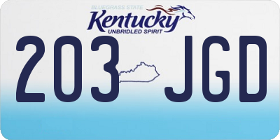 KY license plate 203JGD