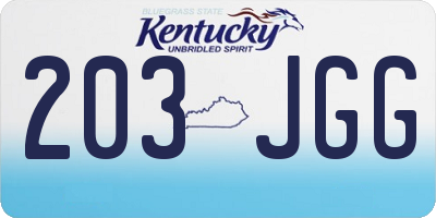 KY license plate 203JGG