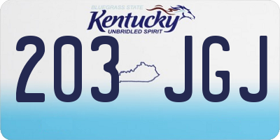 KY license plate 203JGJ