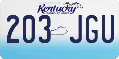 KY license plate 203JGU