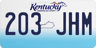 KY license plate 203JHM