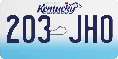 KY license plate 203JHO