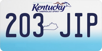 KY license plate 203JIP