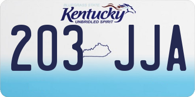 KY license plate 203JJA