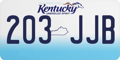 KY license plate 203JJB
