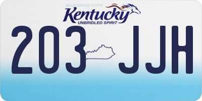 KY license plate 203JJH