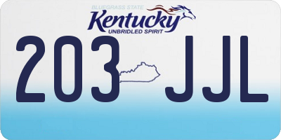 KY license plate 203JJL