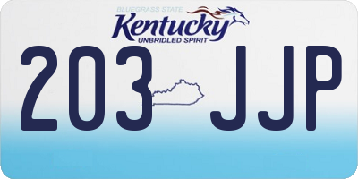 KY license plate 203JJP