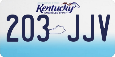 KY license plate 203JJV