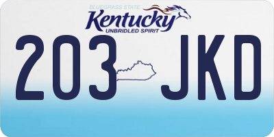 KY license plate 203JKD