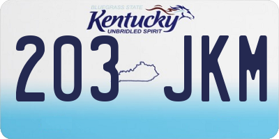 KY license plate 203JKM