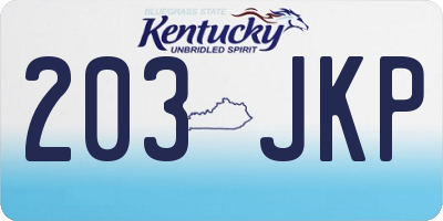 KY license plate 203JKP