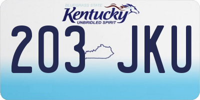KY license plate 203JKU