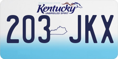 KY license plate 203JKX