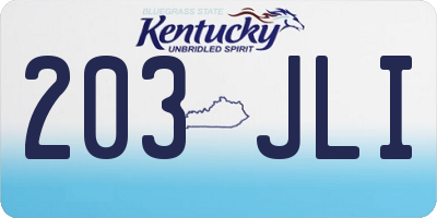 KY license plate 203JLI
