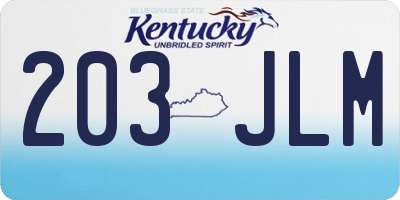 KY license plate 203JLM