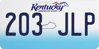KY license plate 203JLP