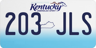 KY license plate 203JLS