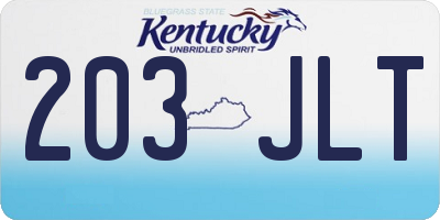 KY license plate 203JLT
