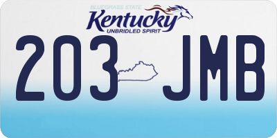 KY license plate 203JMB
