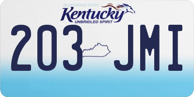 KY license plate 203JMI