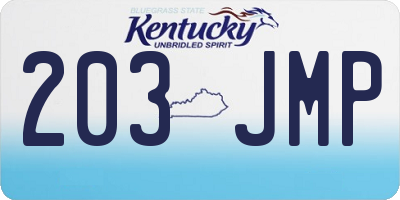 KY license plate 203JMP