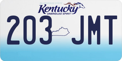 KY license plate 203JMT