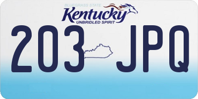 KY license plate 203JPQ