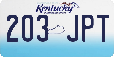 KY license plate 203JPT