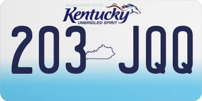KY license plate 203JQQ