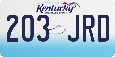 KY license plate 203JRD