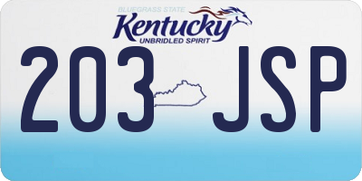 KY license plate 203JSP
