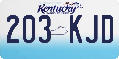 KY license plate 203KJD