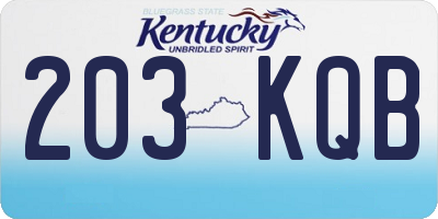 KY license plate 203KQB