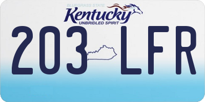 KY license plate 203LFR