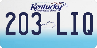 KY license plate 203LIQ
