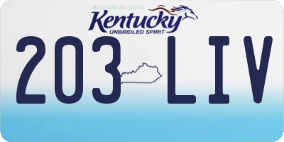 KY license plate 203LIV