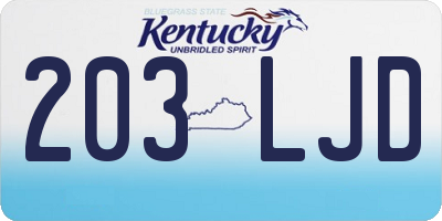 KY license plate 203LJD