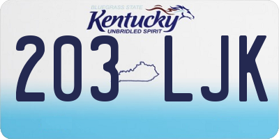 KY license plate 203LJK
